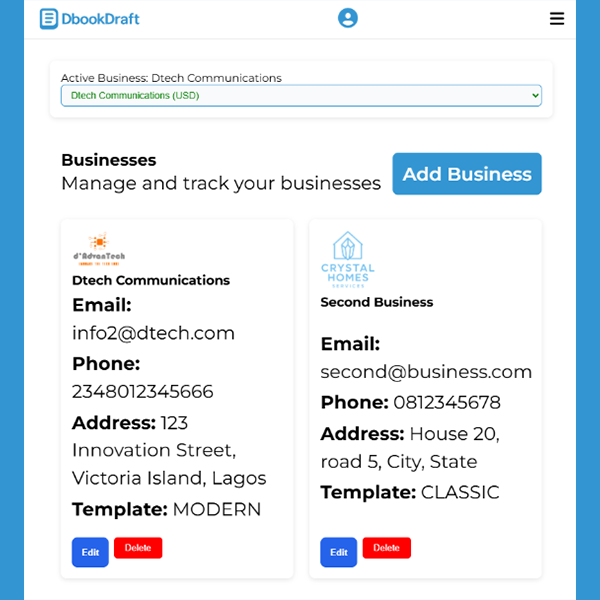 Manage Multiple Businesses