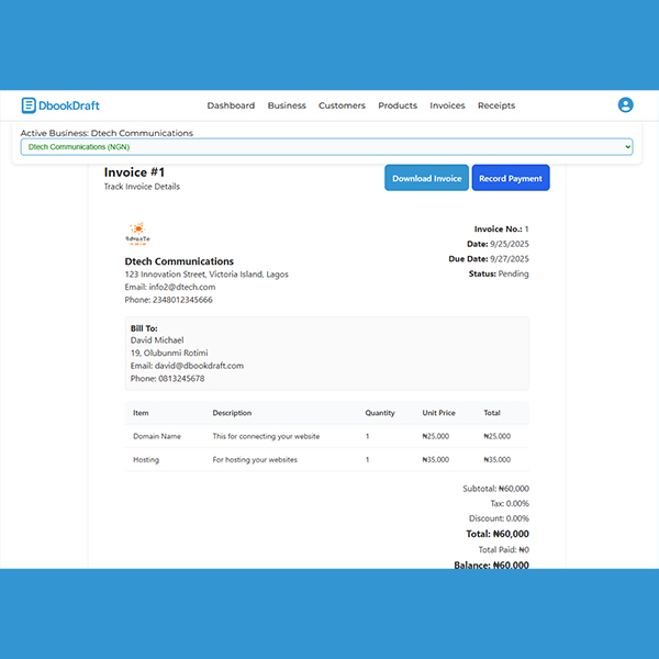 Payments and Receipts